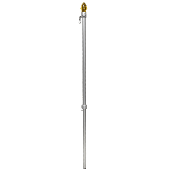 6' Chrome Stainless Steel Flagpole Kit - Canadiana Flag