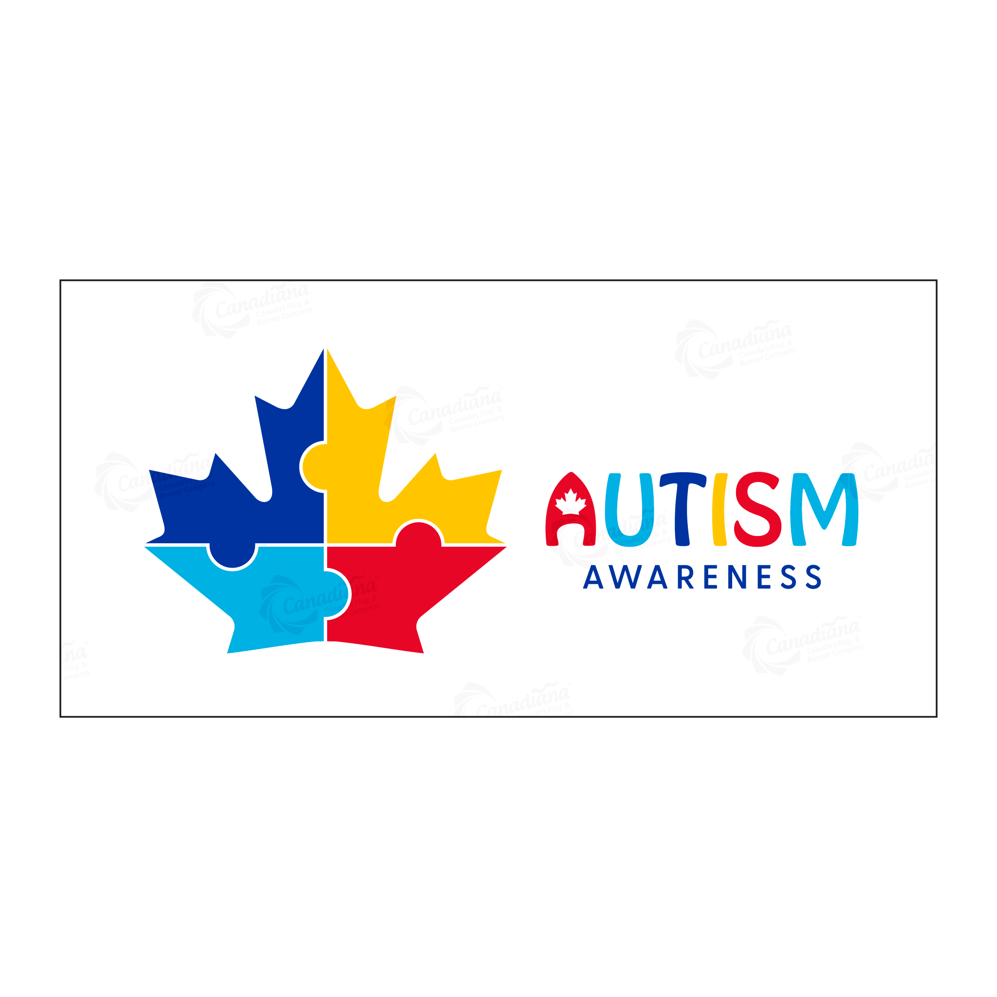 Autism Awareness Maple Flag - Canadiana Flag
