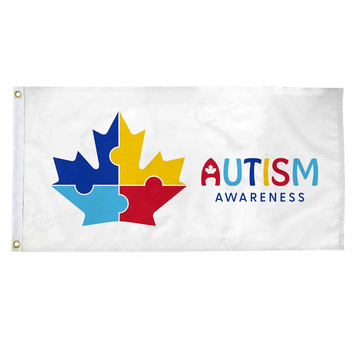 Autism Awareness Maple Flag - Canadiana Flag