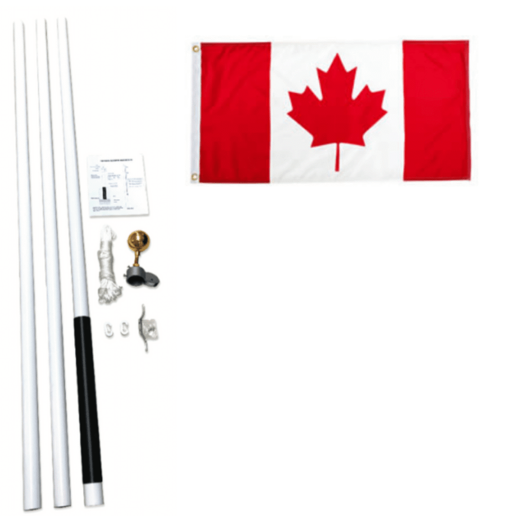 Canadian North Bundle Flag and 18ft x 2inch - 16 Gauge Flagpole Set - Canadiana Flag