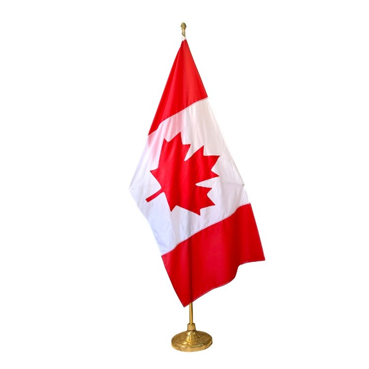 Indoor Canada Flag and Pole Set: Presentation Bundle