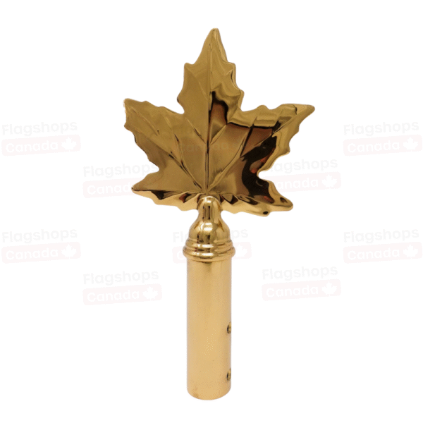 Brass Maple Leaf Pole Top