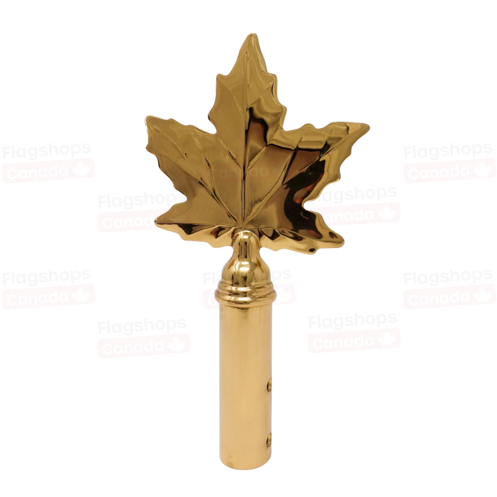 Brass Maple Leaf Pole Top